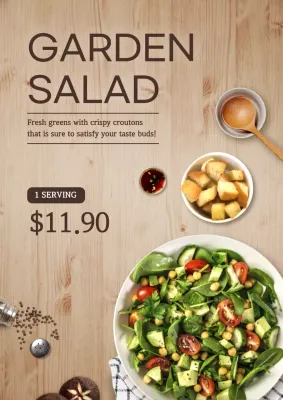 Beige Rustic Salad Promotion Poster