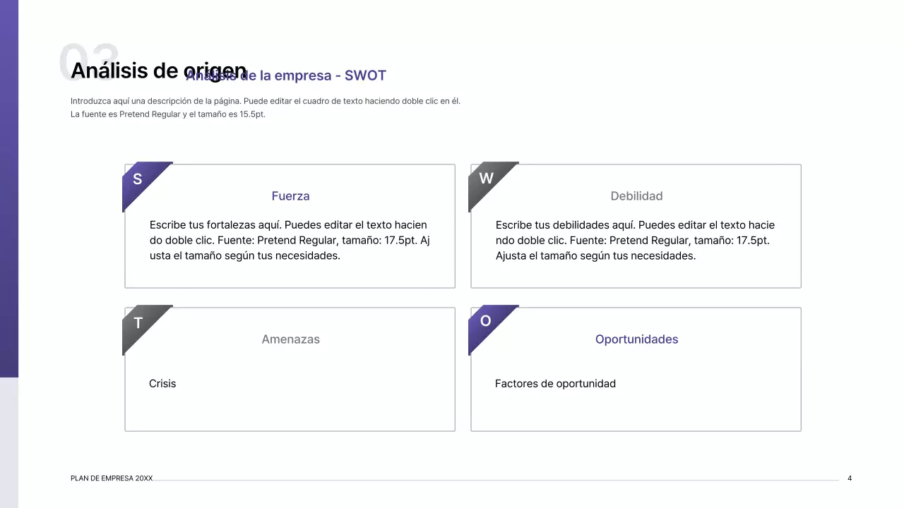 Kit de presentación de plan de negocio con concepto de índice de degradado púrpura