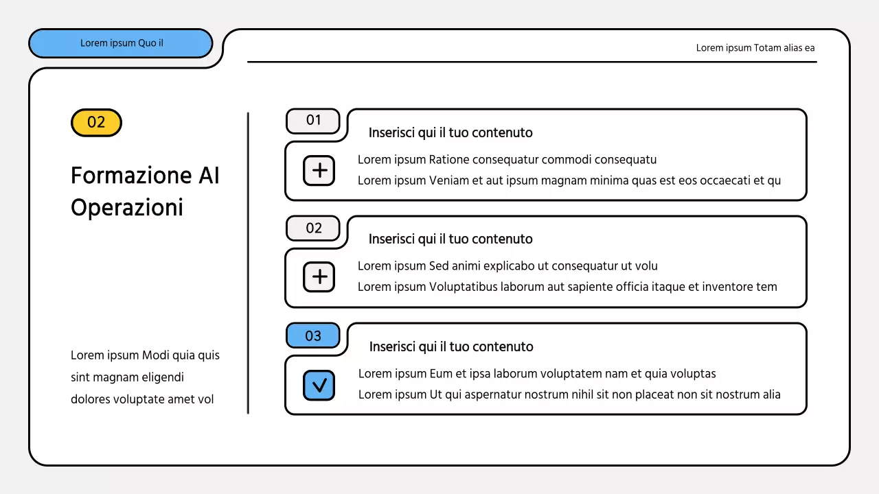 Kit di presentazione dei rapporti di formazione ordinati in blu e giallo