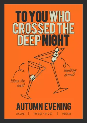 Promote a unique fall tavern in orange and black