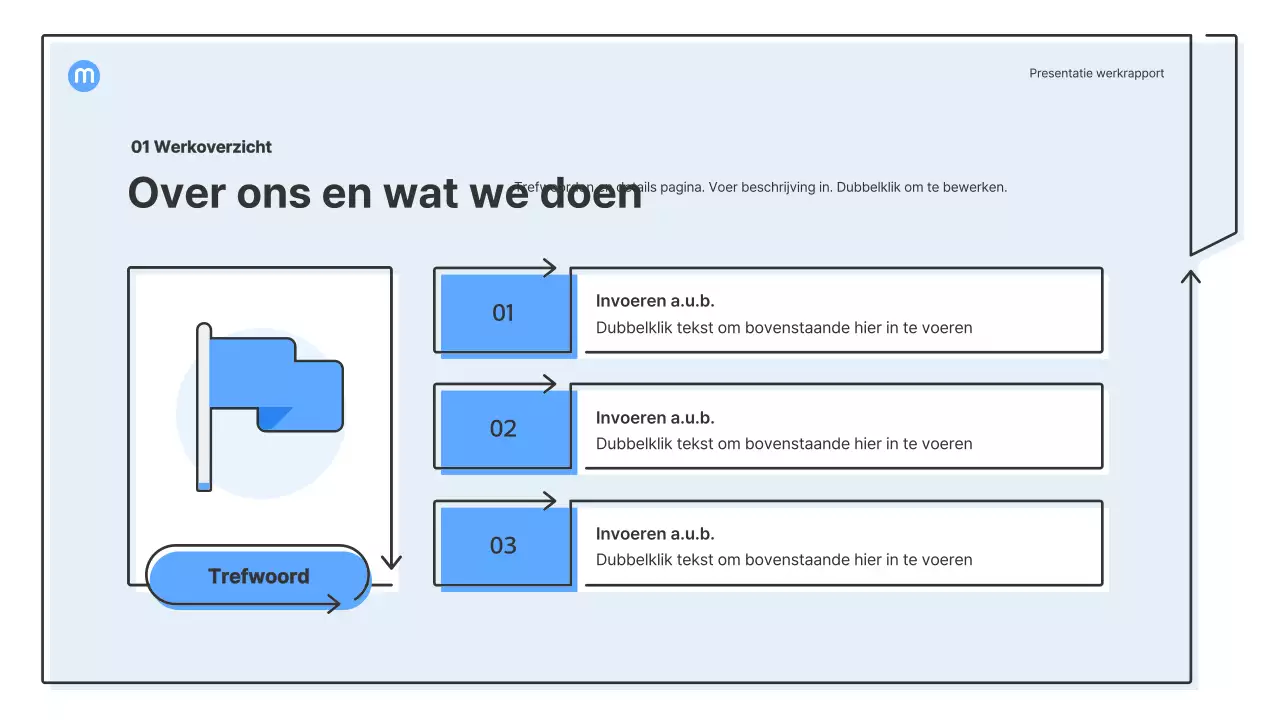 Puntvormen met lichtblauwe pijlen zakelijke presentatieset