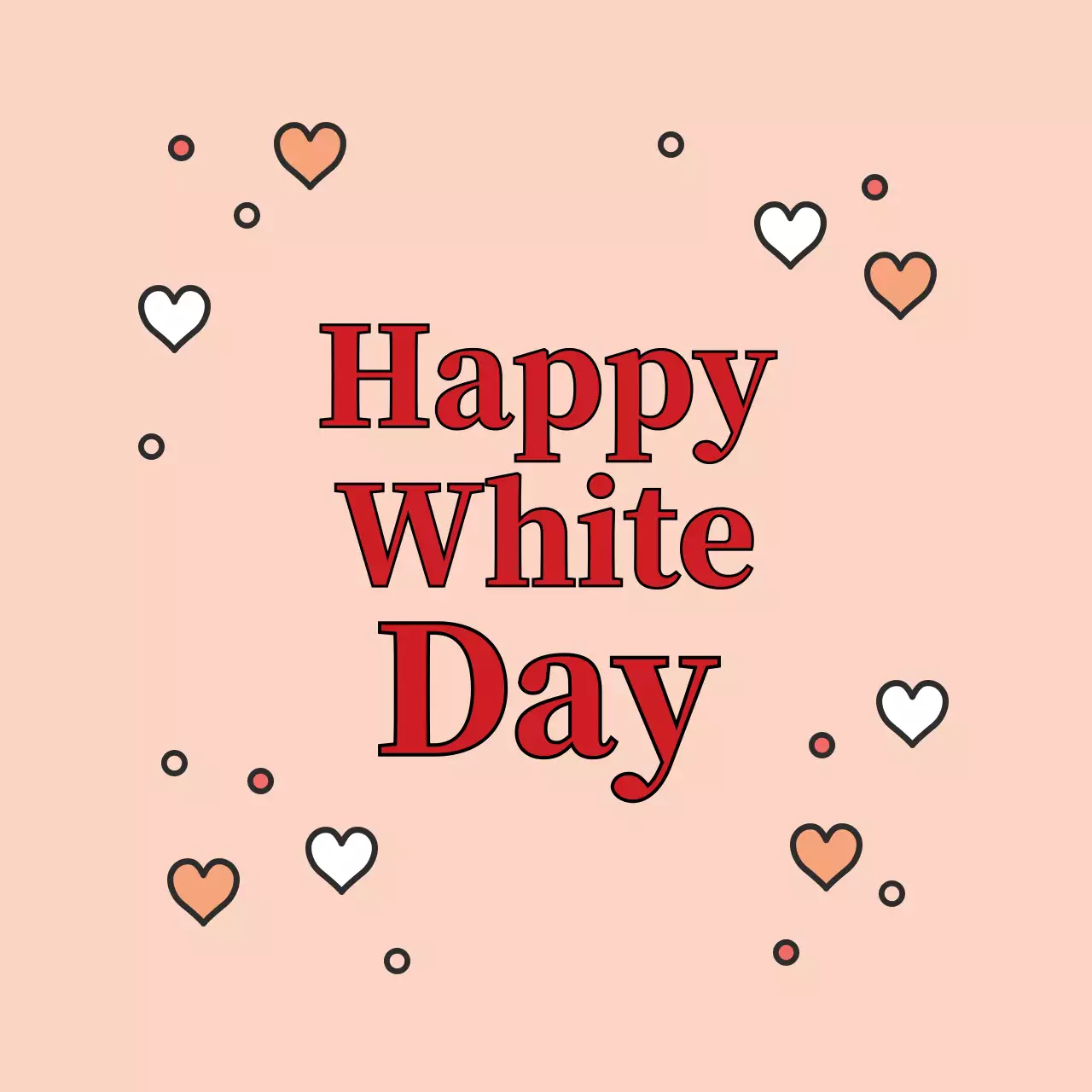 ピンクのイラストキッチュなイベントホワイトデーのラベル