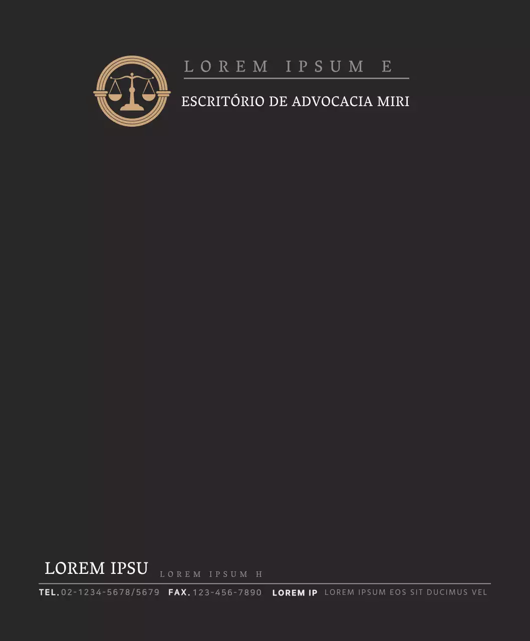 Conceito simples a preto e branco para promover um escritório de advogados