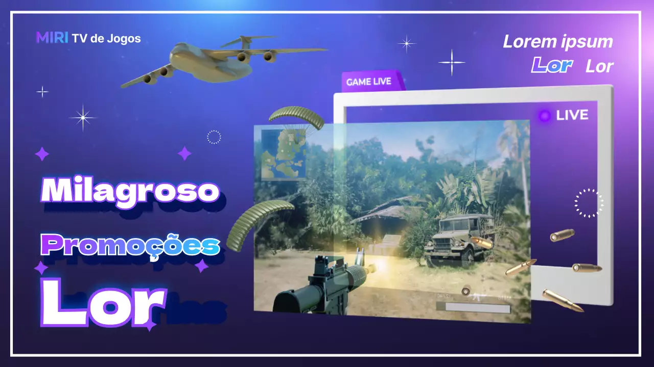 Imagens de um jogo online com um fundo espacial púrpura