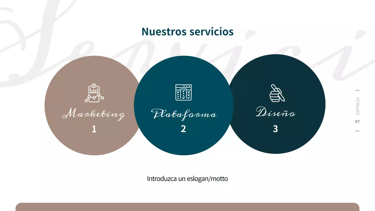 Propuesta de negocio sencilla en turquesa y marrón