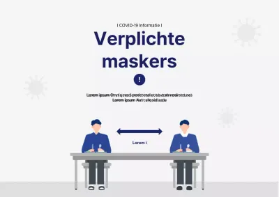 Poster met grijze achtergrond voor verplicht dragen van masker
