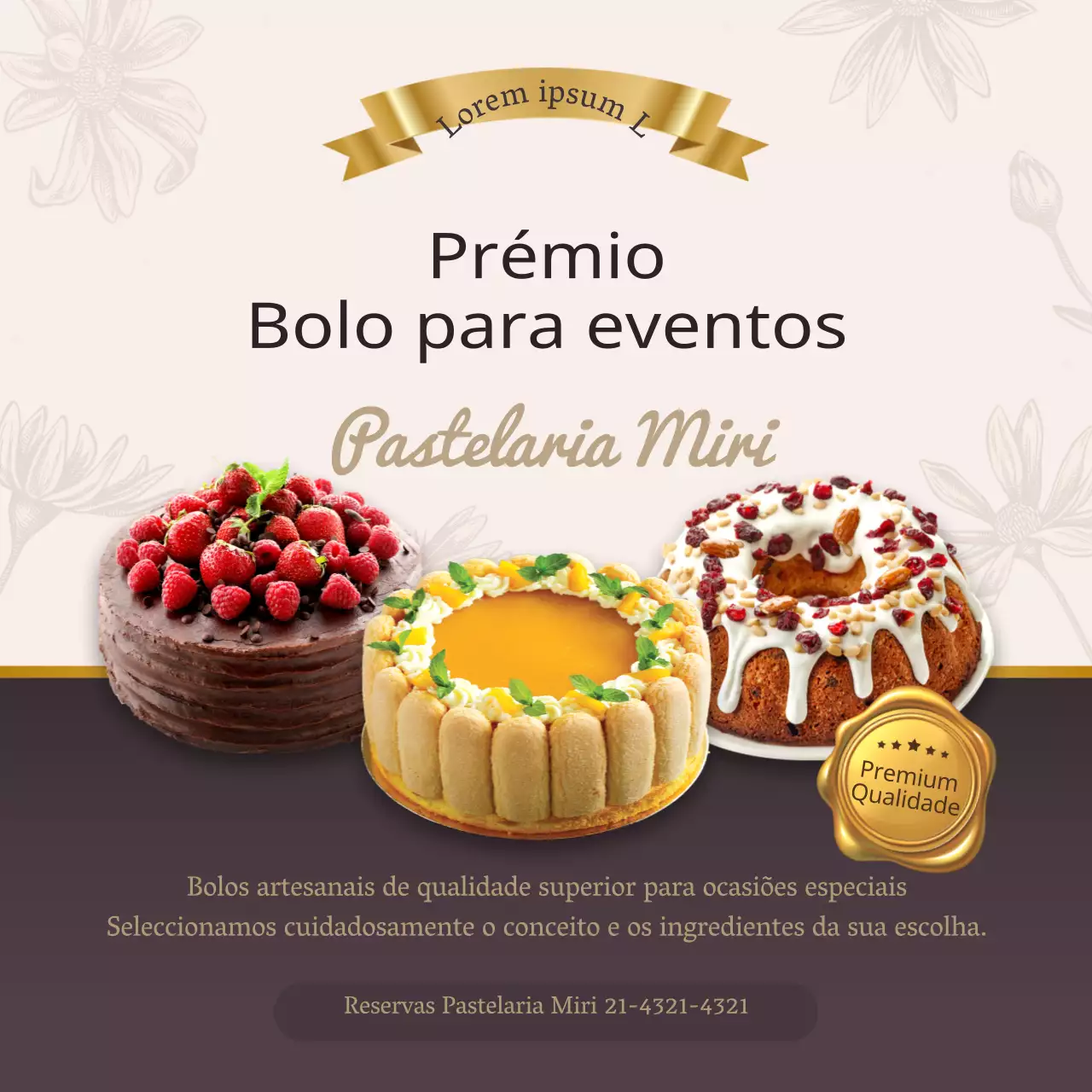 Promover a criação de um bolo de evento premium com tons vermelhos
