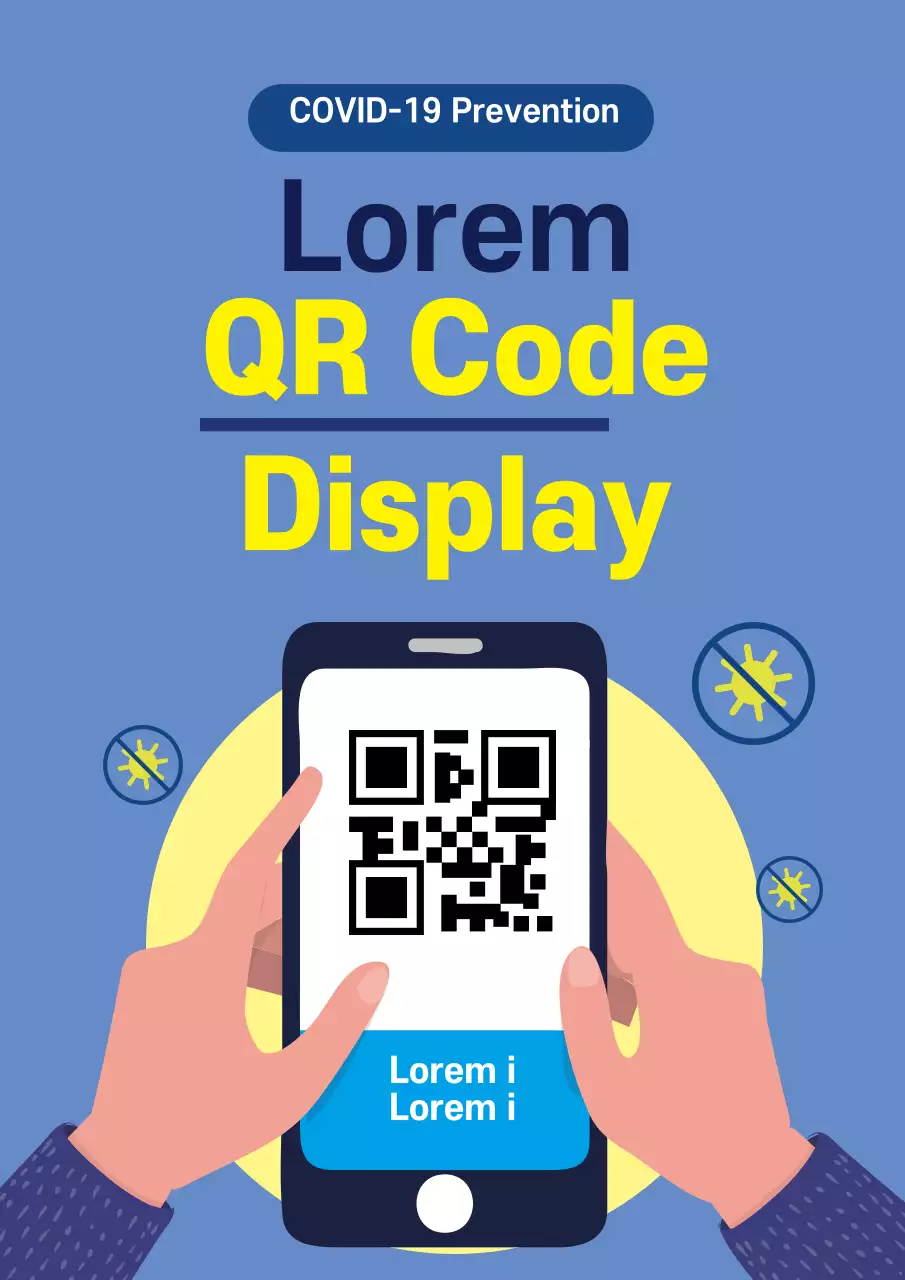 Blue illustration clean corona sign-in label