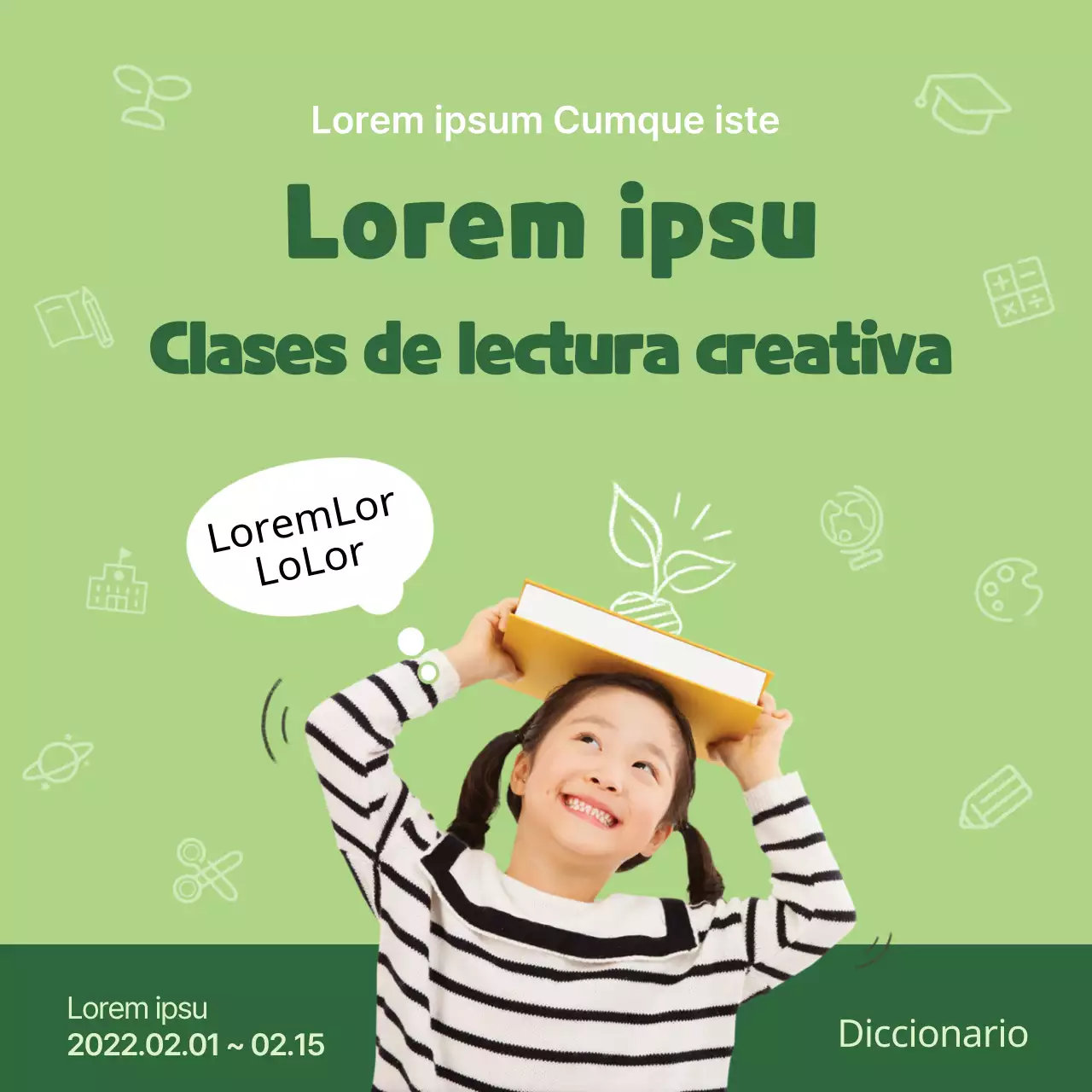Lectura creativa en tonos verdes Contenidos
