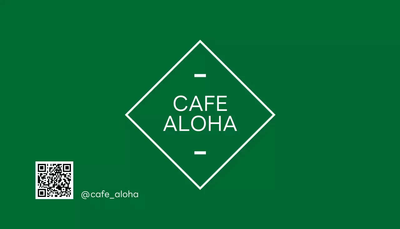 緑 シンプル カフェ 看板 名刺