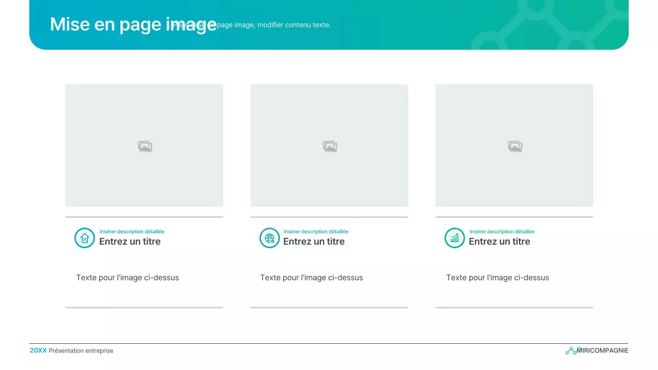 Présentation d'entreprise simple en dégradé de bleu clair et de vert
