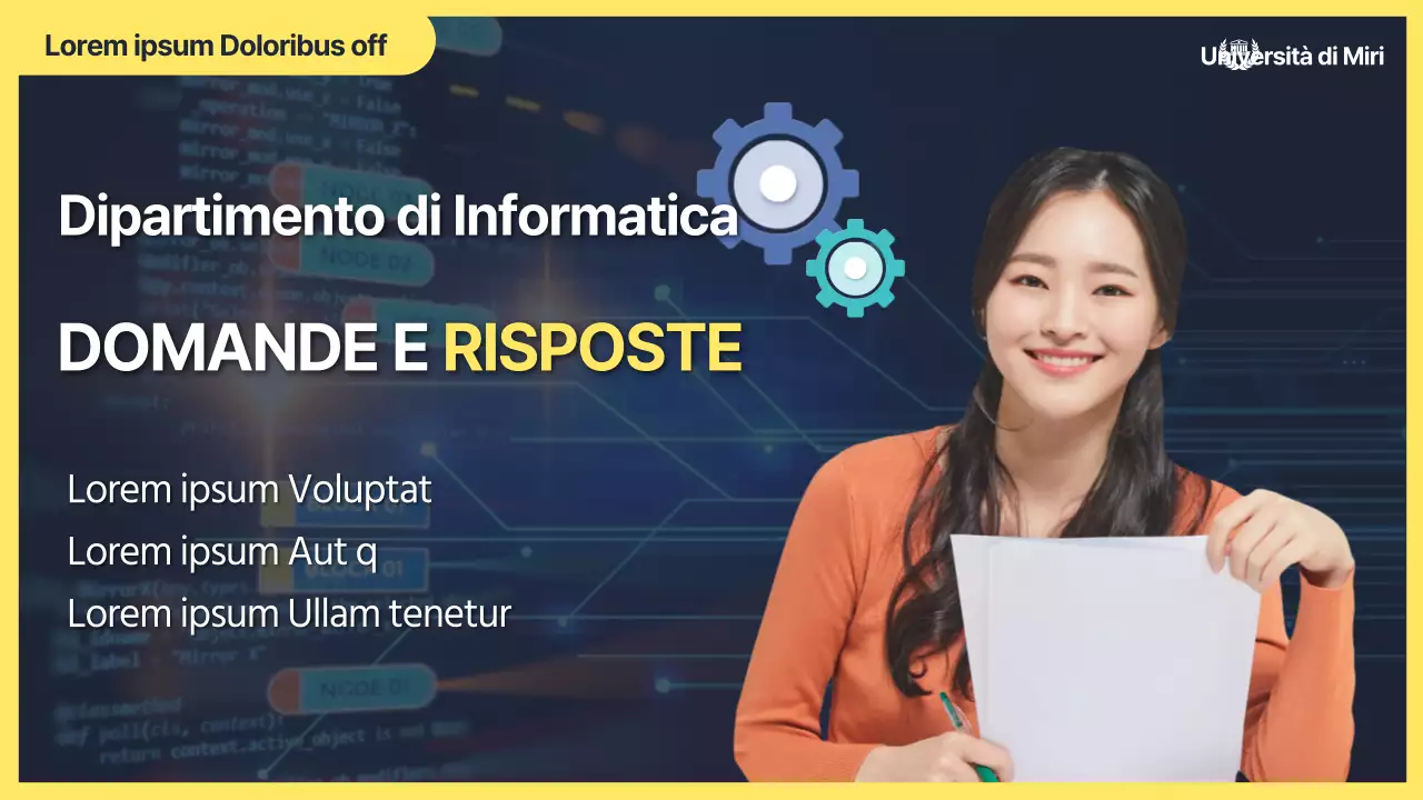 Miniature ordinate di informatica e YouTube in blu e giallo.