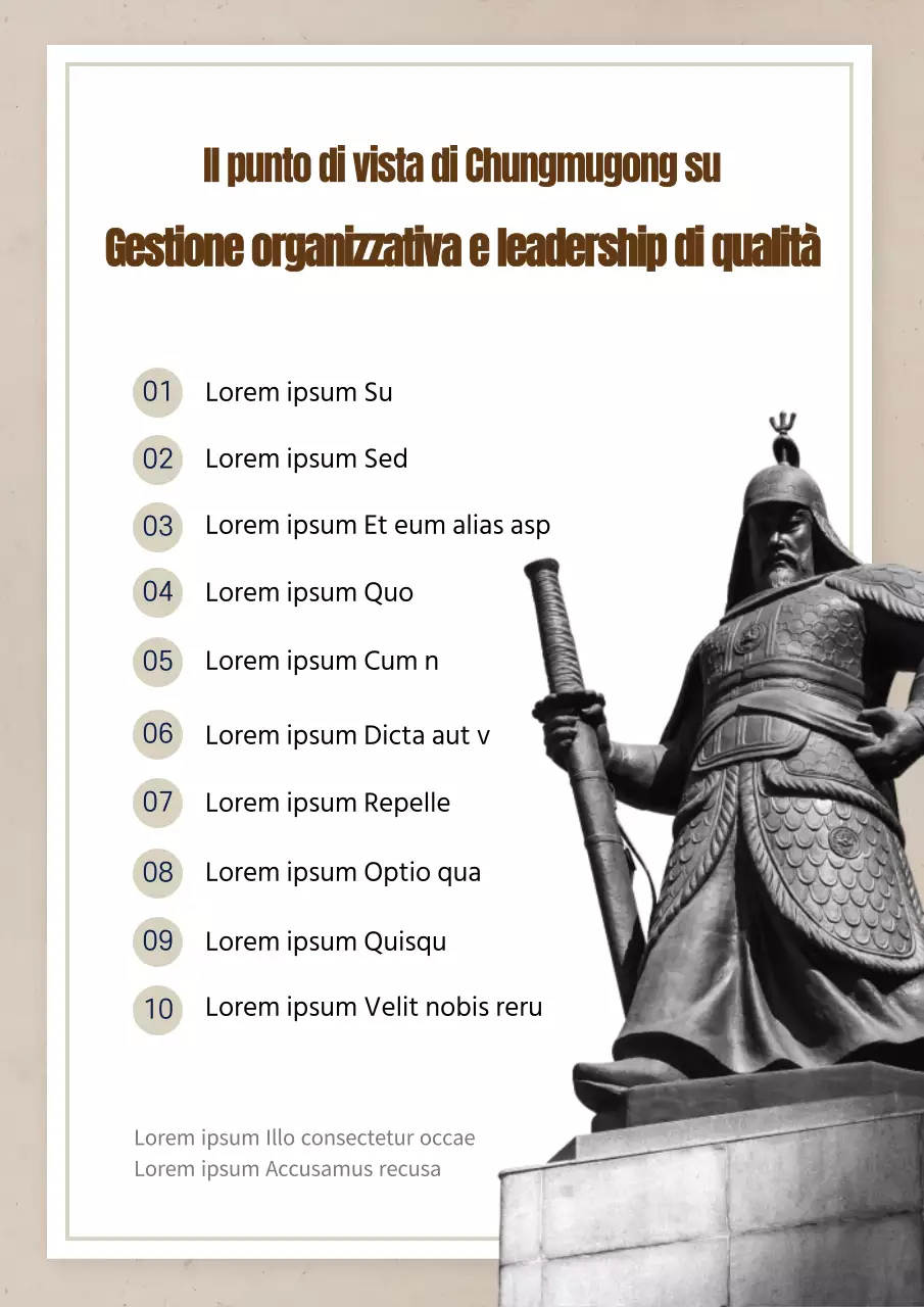 Elenco delle operazioni organizzative e delle qualità dei leader con illustrazioni di persone blu