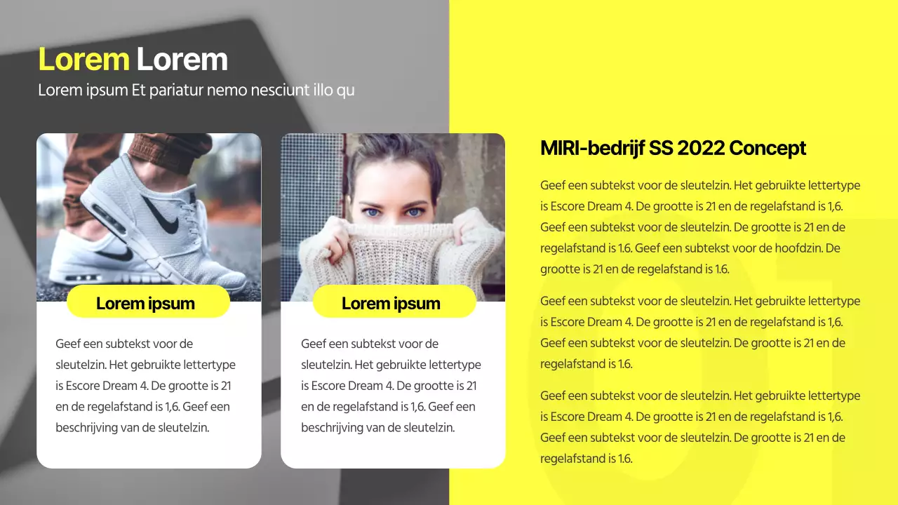 Een modern en uniek corporate branding thema in geel en grijs