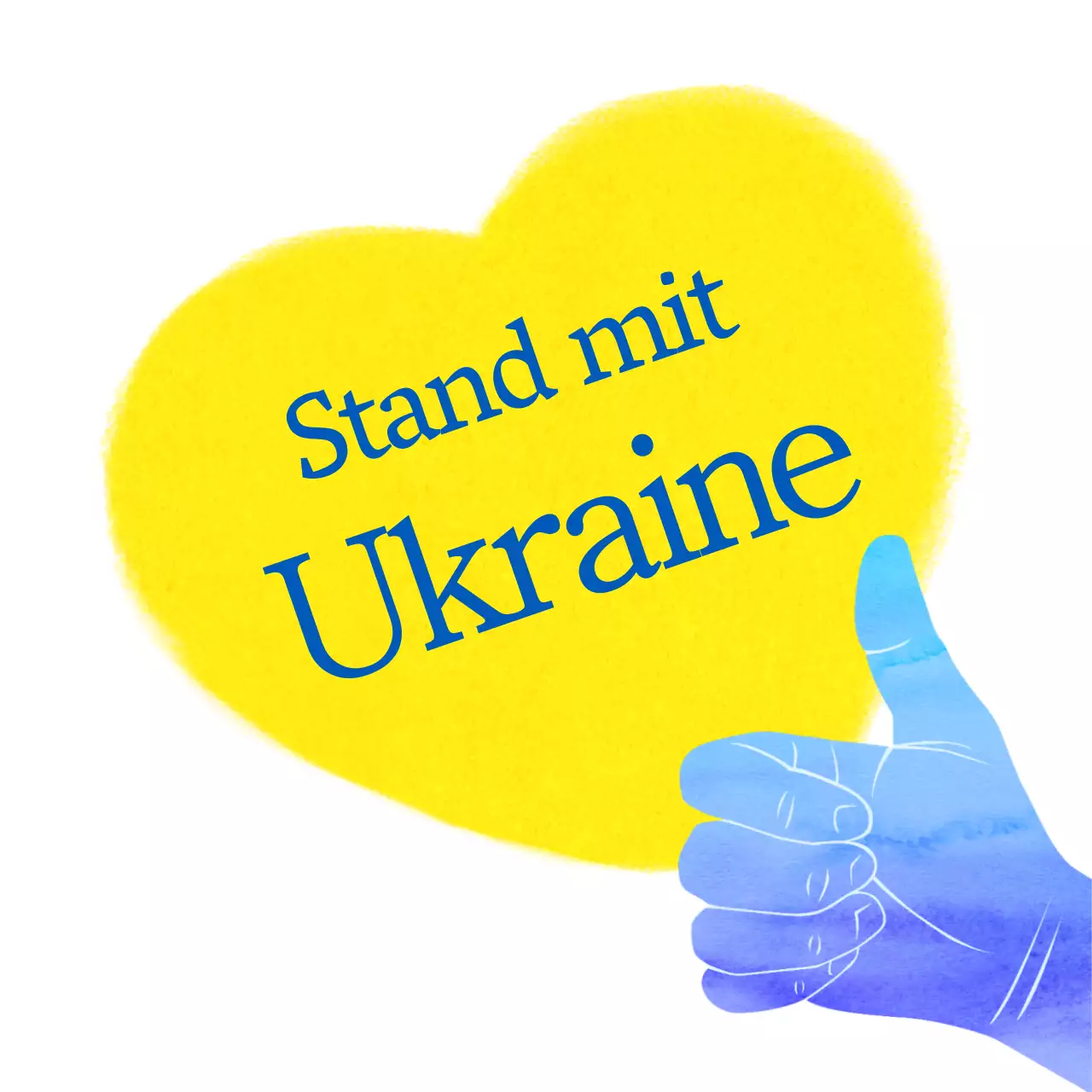 Einfache blaue und gelbe Herzen, die gegeneinander kämpfen