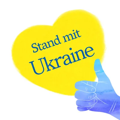 Einfache blaue und gelbe Herzen, die gegeneinander kämpfen