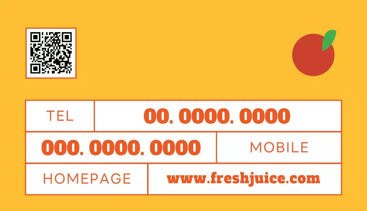 黄色 シンプル カフェ 名刺