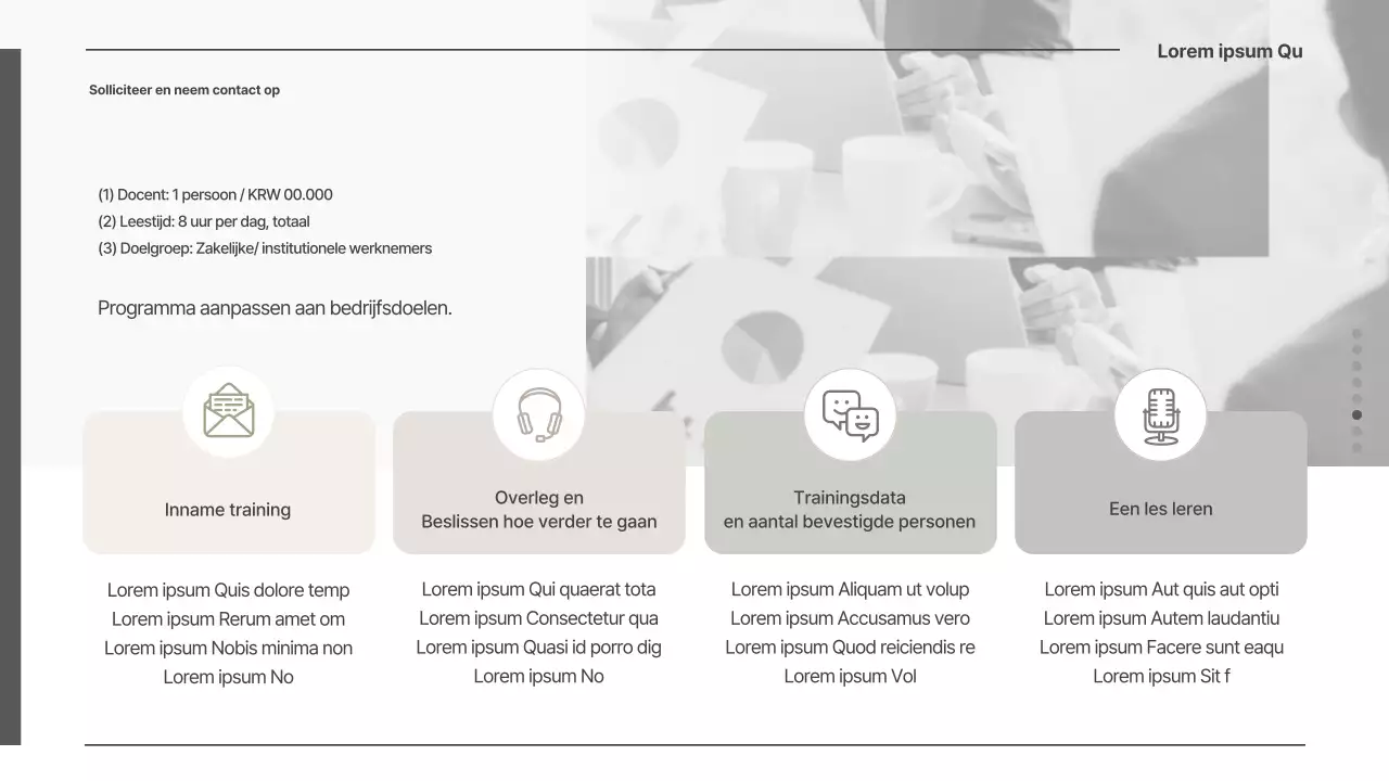 Zakelijk MBTI lesvoorstel in lichtbeige en groen
