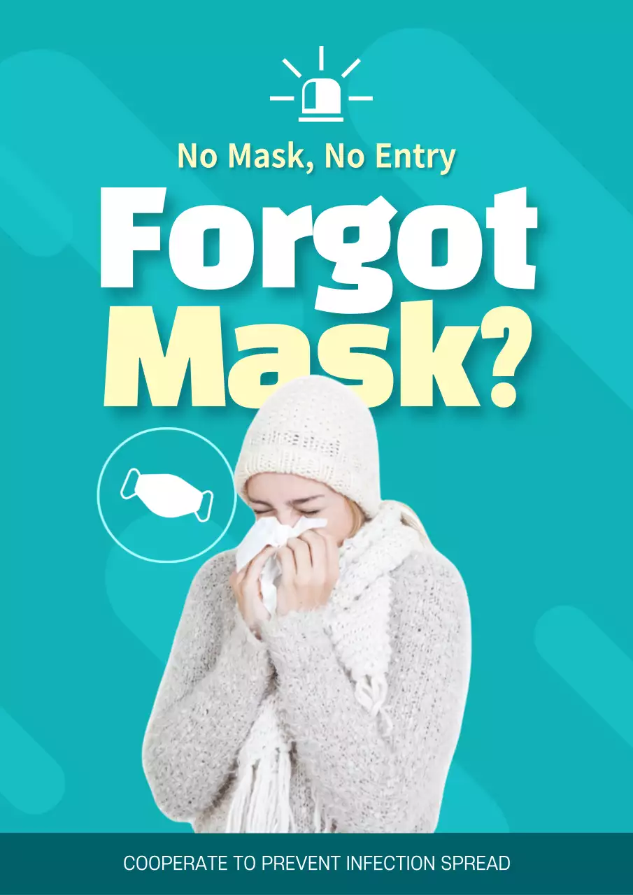 Teal Minimal Health Announcement Poster