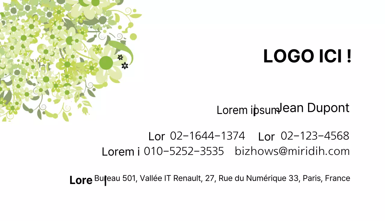 Carte de visite annuelle bleue