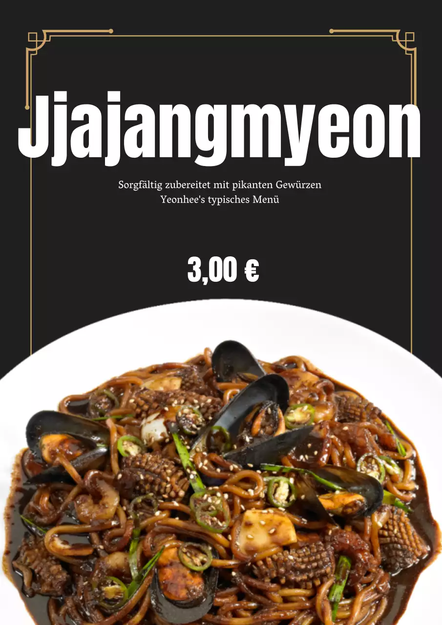 Förderung von chinesischem Essen in Schwarz