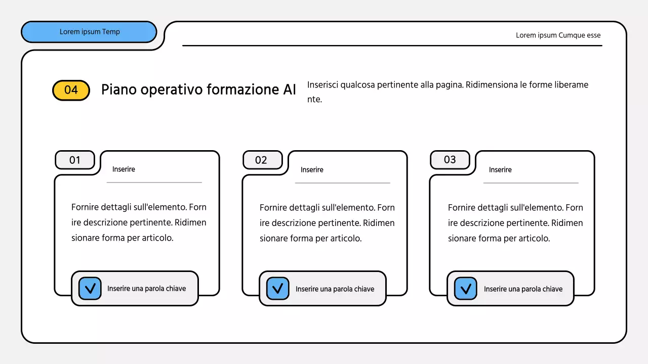 Kit di presentazione dei rapporti di formazione ordinati in blu e giallo