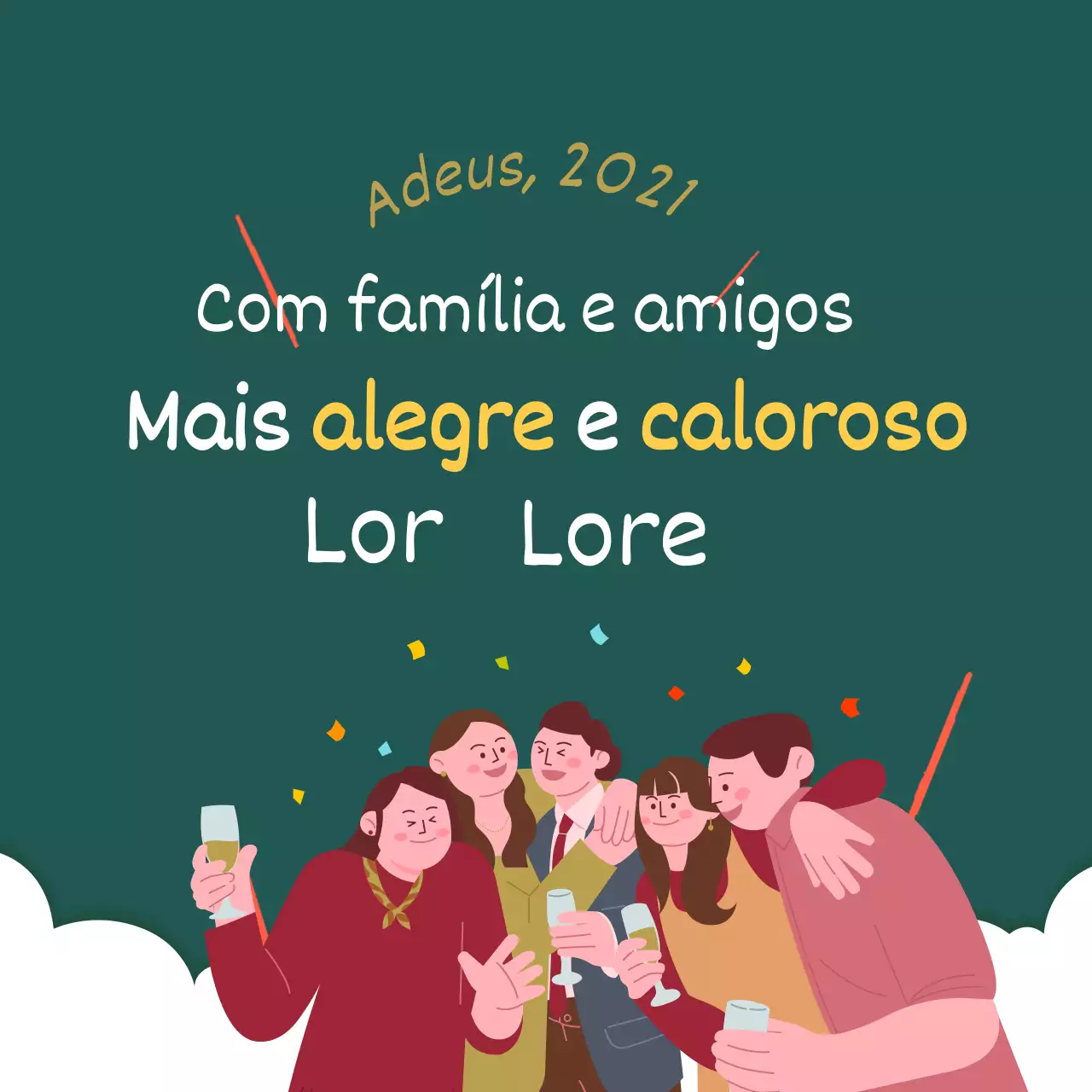 Cartão de férias ilustrado animado verde