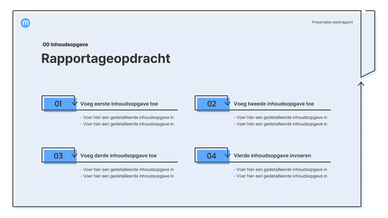 Puntvormen met lichtblauwe pijlen zakelijke presentatieset
