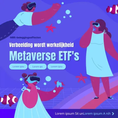 Metaverse ETF aandelen weggeefactie in blauw en paars