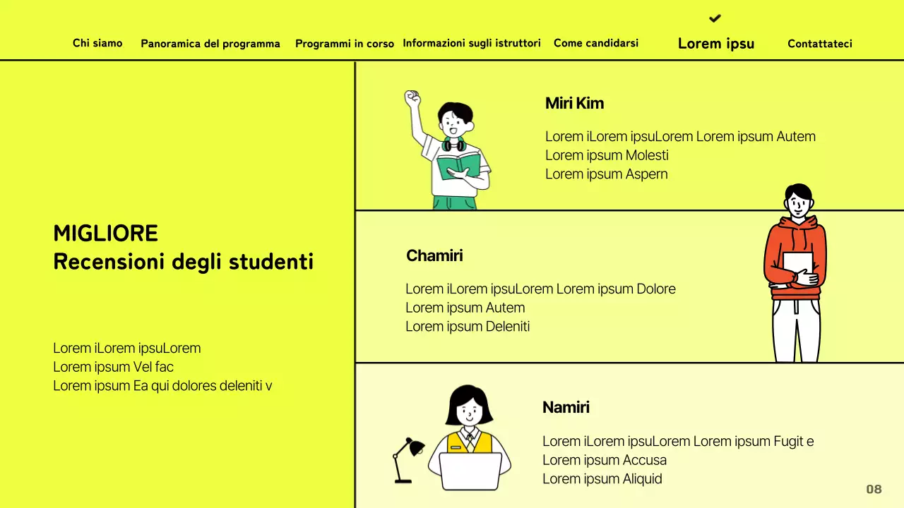 Promuovere l'accademia cinematografica con un concetto artistico su sfondo giallo