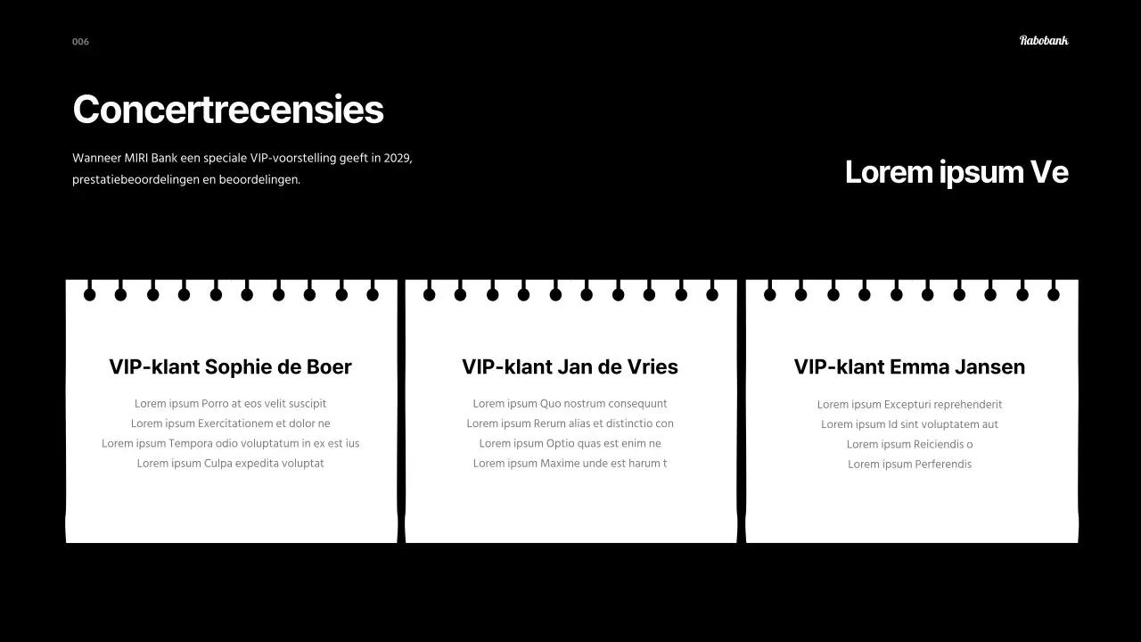 Een eenvoudige zwart-wit festivalsetlist