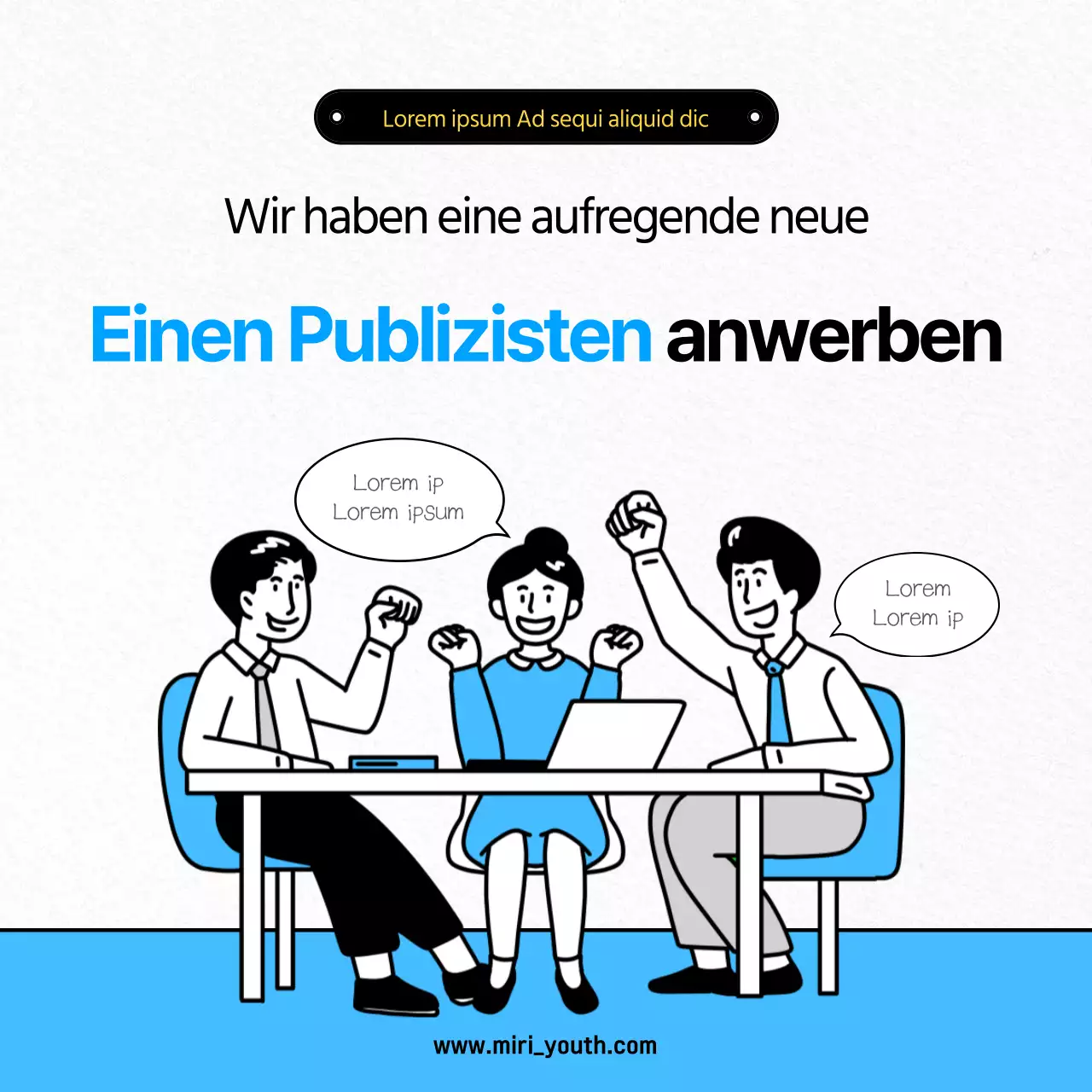 Suche nach Teammitgliedern für einen hellblauen, sauberen Illustrationskonzept-Wettbewerb