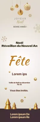 Invitation à une fête de Noël avec des lettres beiges