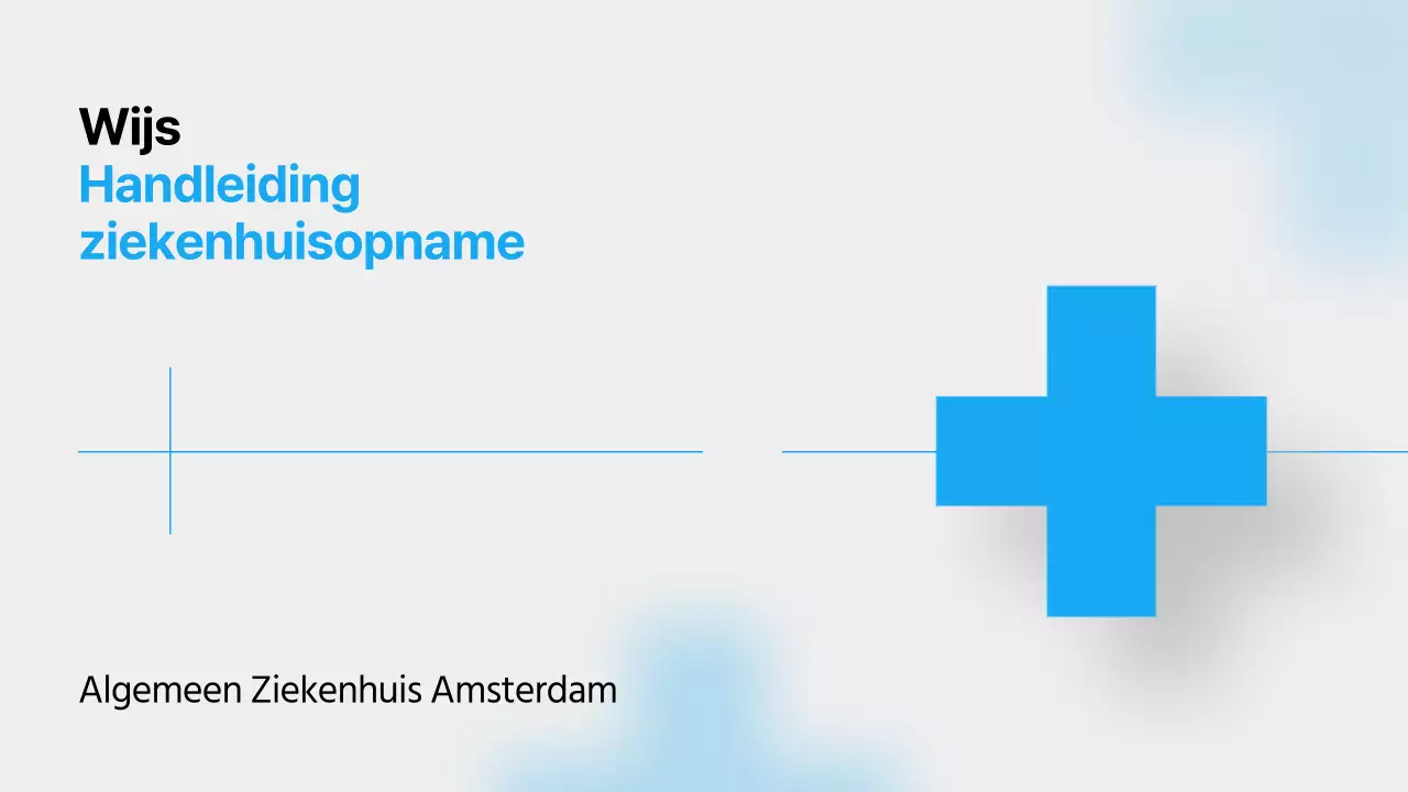 Een gids voor het ziekenhuisleven met blauwe kleuren, strakke lijnen en schaduwen