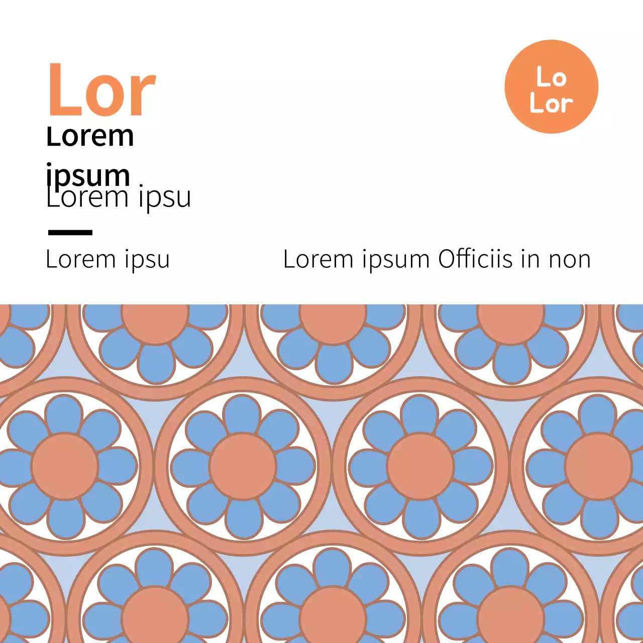 Traditional food hanwa label with orange pattern