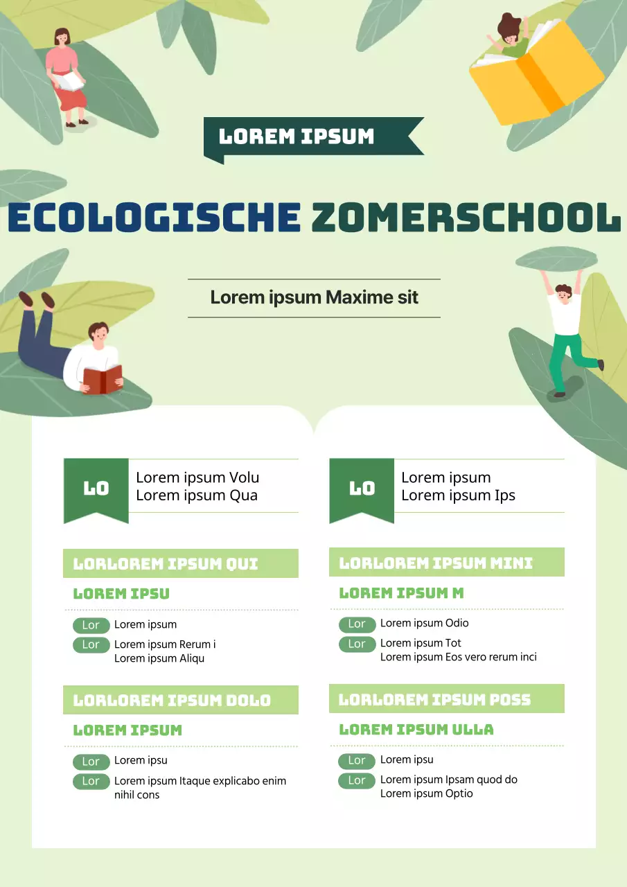 Themaplan lime groen natuur en lezen