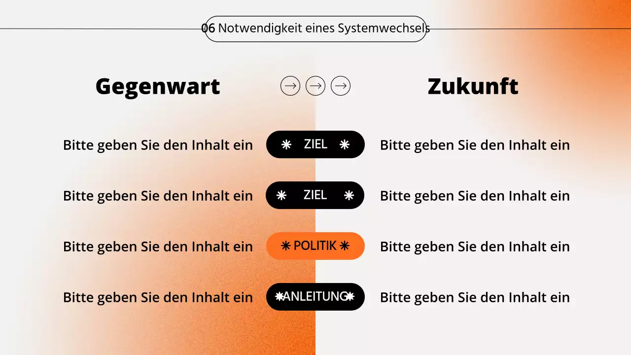 Seminarpräsentation mit orangefarbenem Farbverlauf