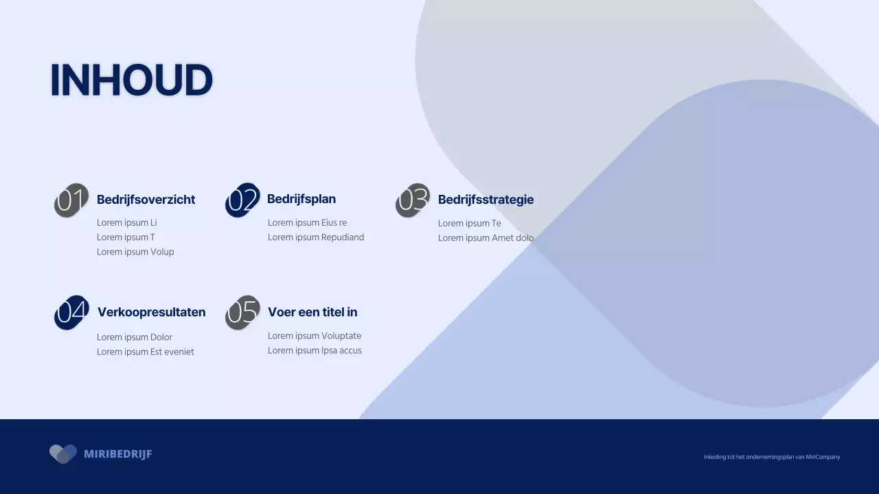 Marineblauw eenvoudig zakelijk bedrijfsplan rapport