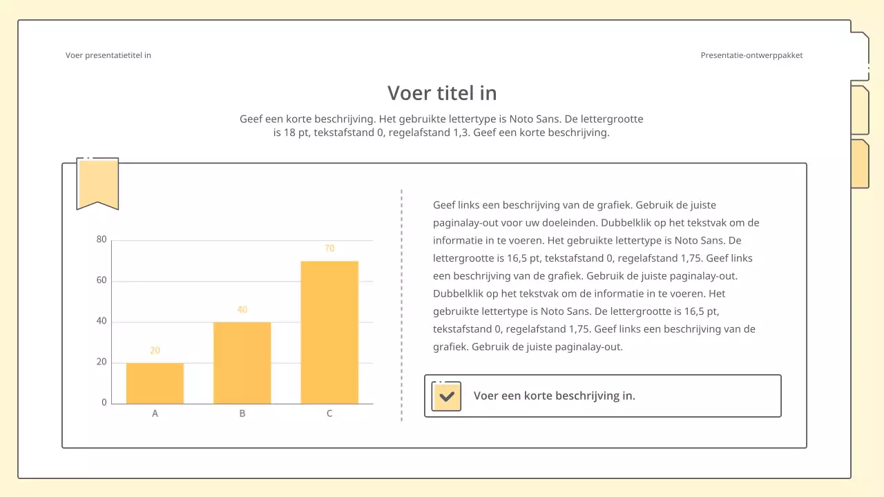 Strakke en eenvoudige presentatieset in geel