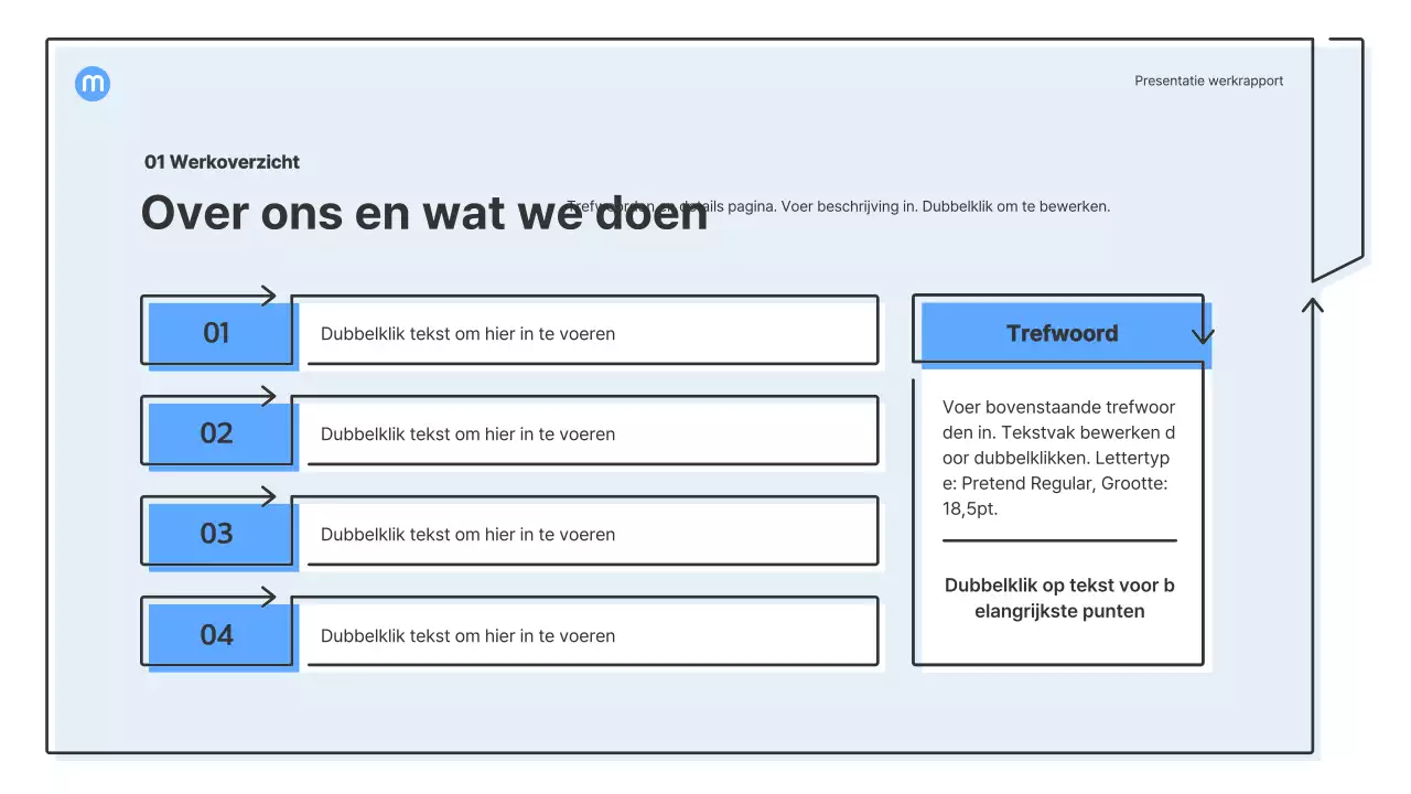 Puntvormen met lichtblauwe pijlen zakelijke presentatieset