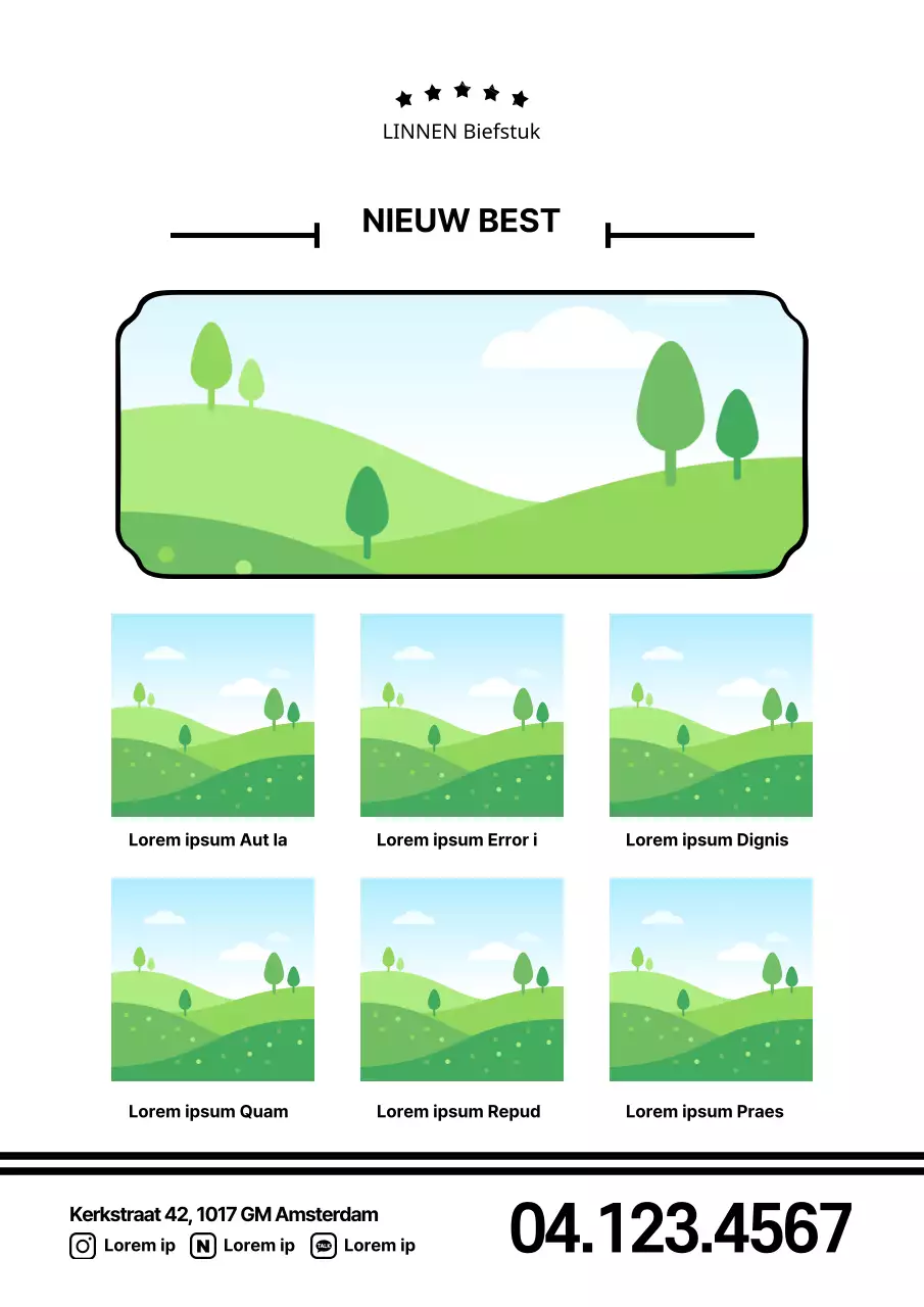 Steakmenu met zwart-witfoto's