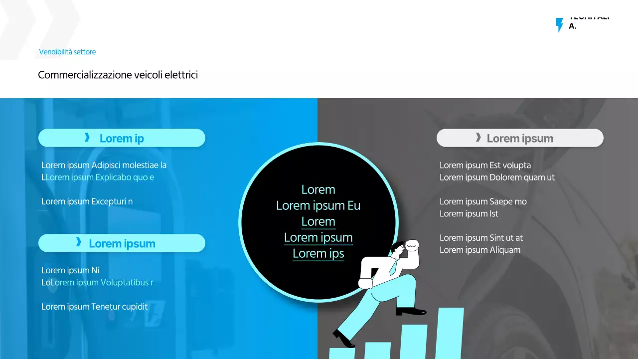 Proposta di fornitura di caricabatterie per auto elettriche in azzurro e menta