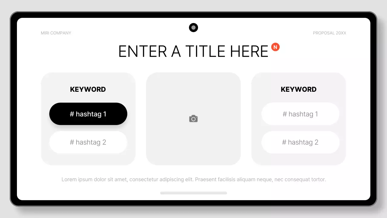 검정색과 흰색의 깔끔한 태블릿 패드 비즈니스 제안서