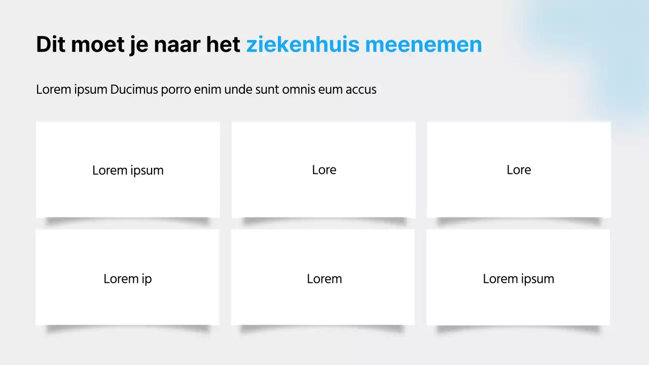 Een gids voor het ziekenhuisleven met blauwe kleuren, strakke lijnen en schaduwen