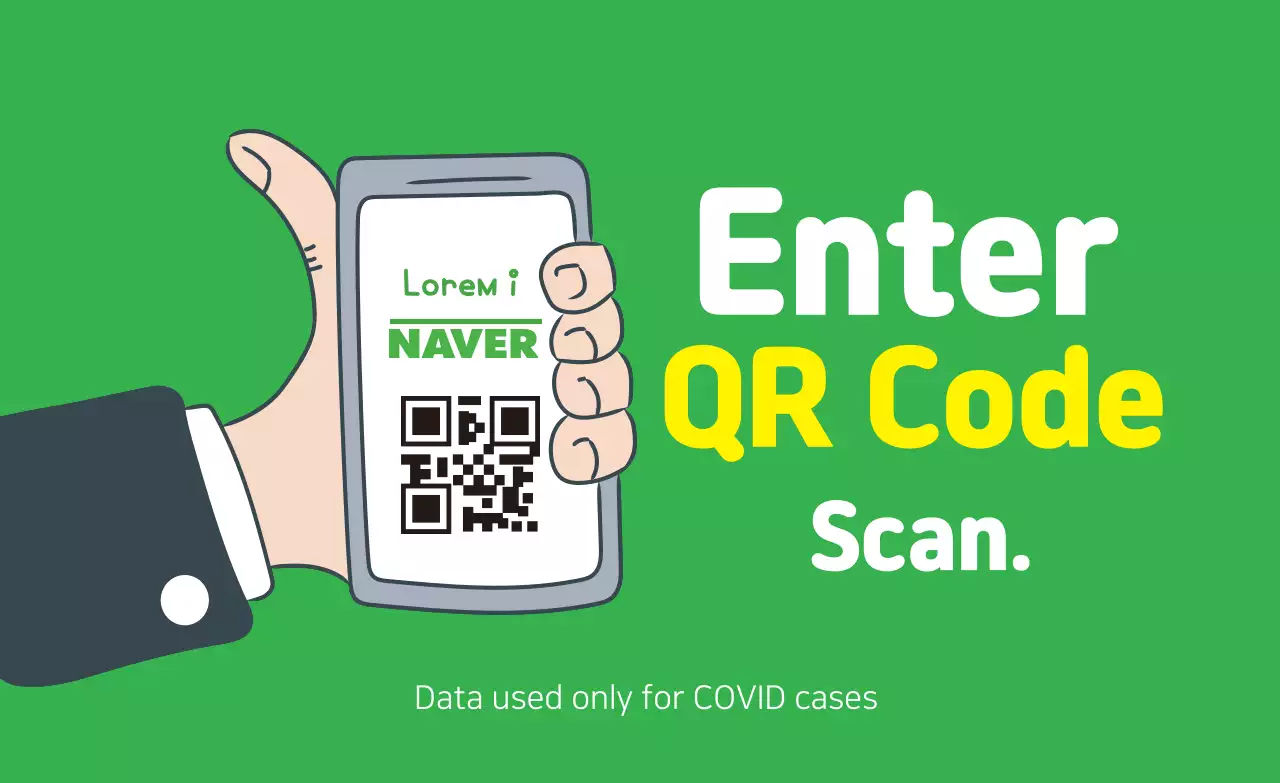 Green illustration clean corona sign-in label