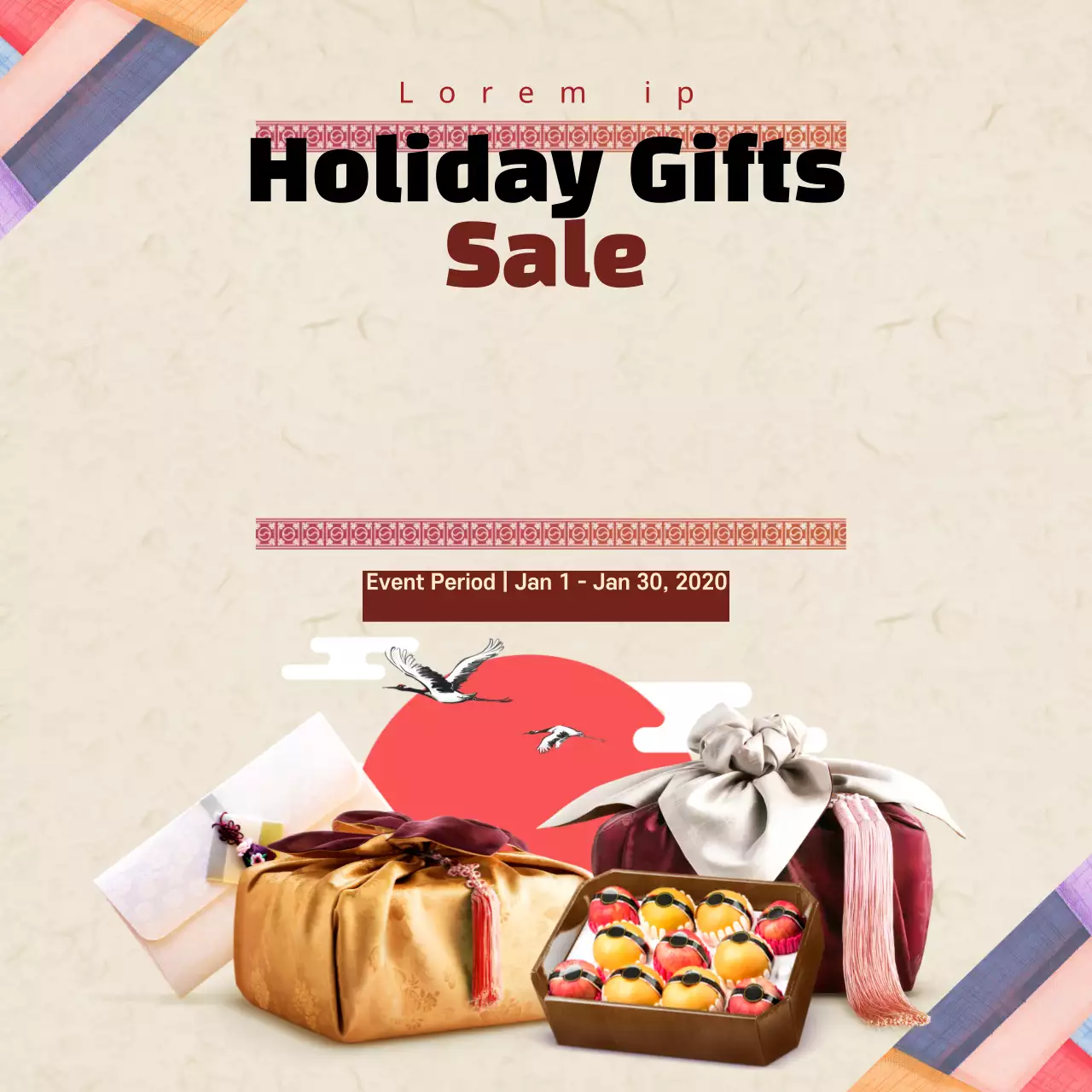 Spanduk Promosi Liburan Tradisional Beige