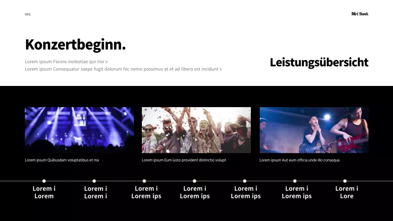 Eine einfache schwarz-weiße Festival-Setlist