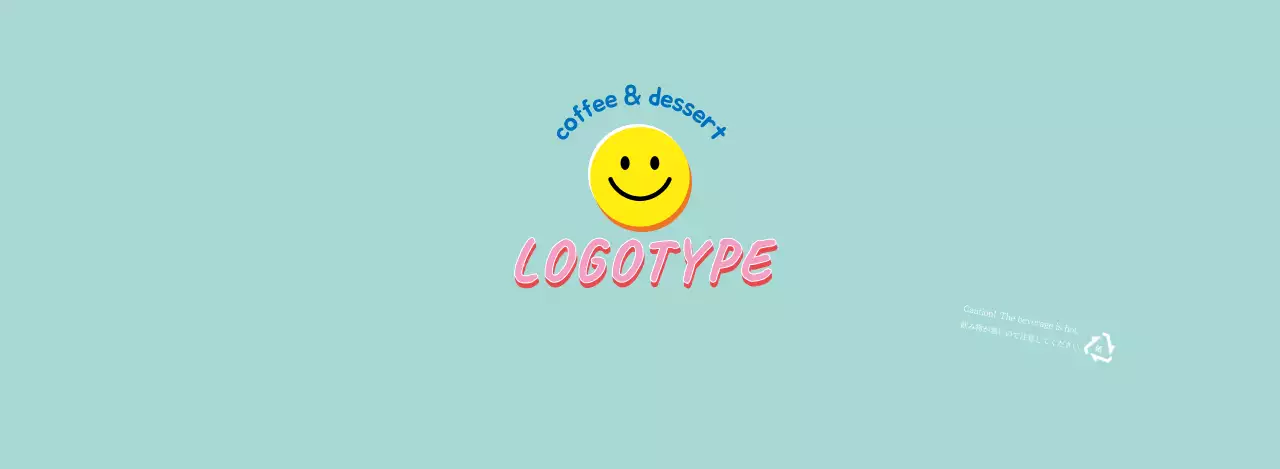 青色のかわいいイラストレタリングカフェ