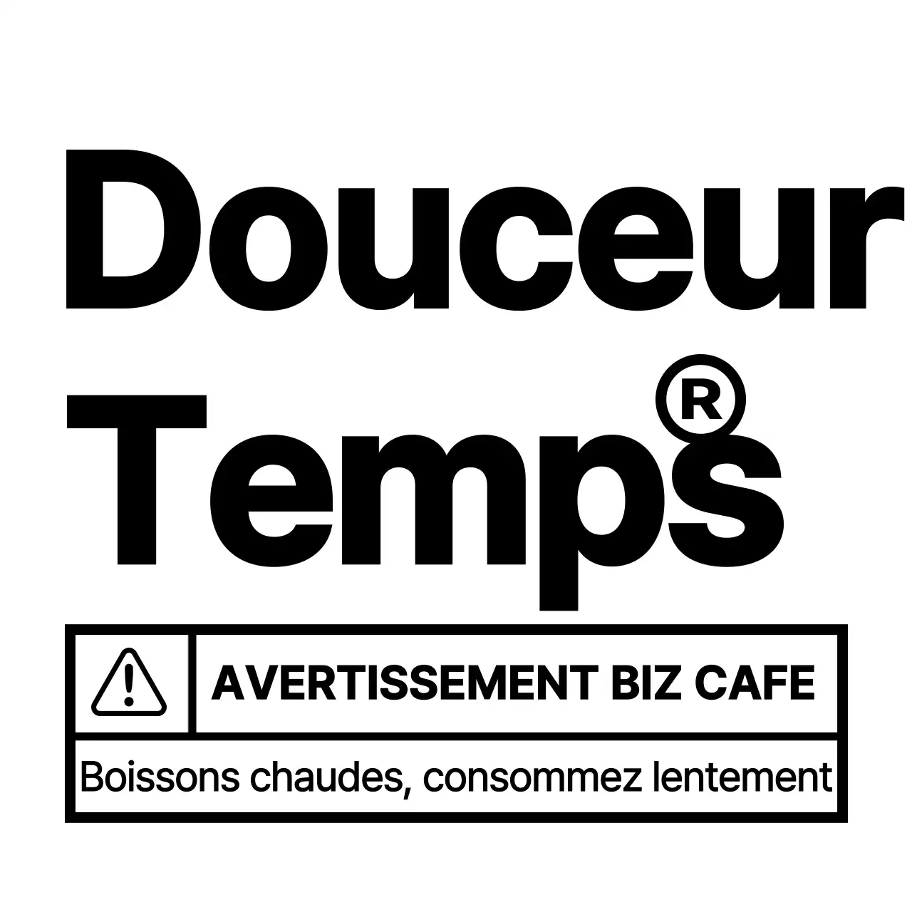 Café simple et propre, de style autocollant de messagerie, en noir