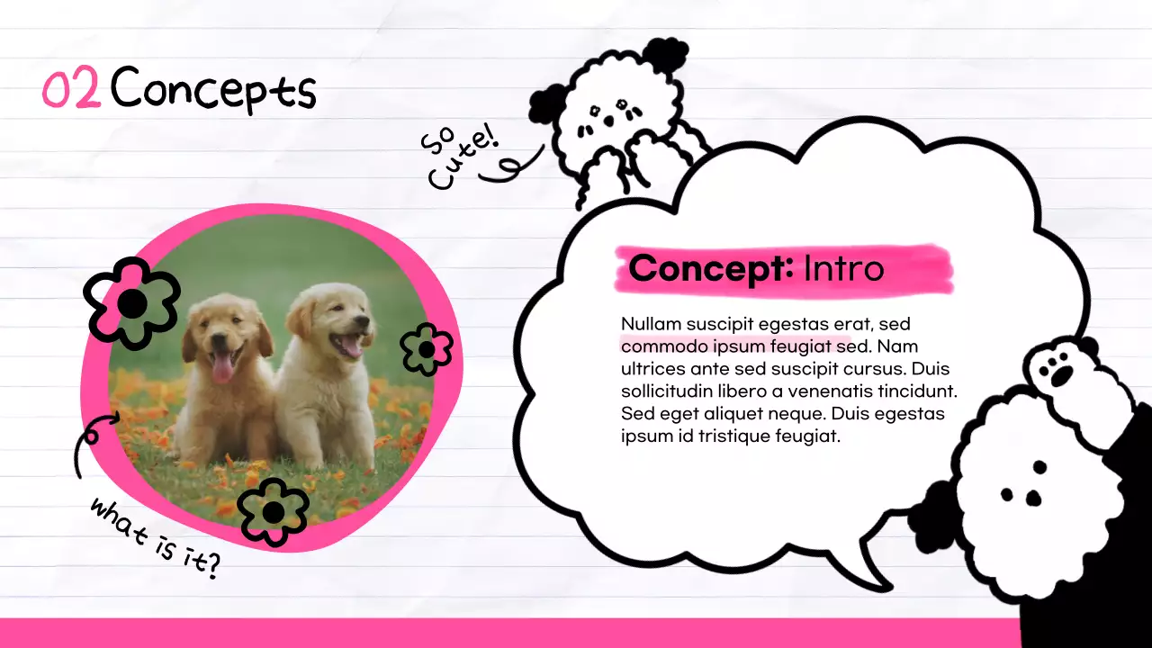 핑크 애니메이션 컨셉 가이드 프레젠테이션